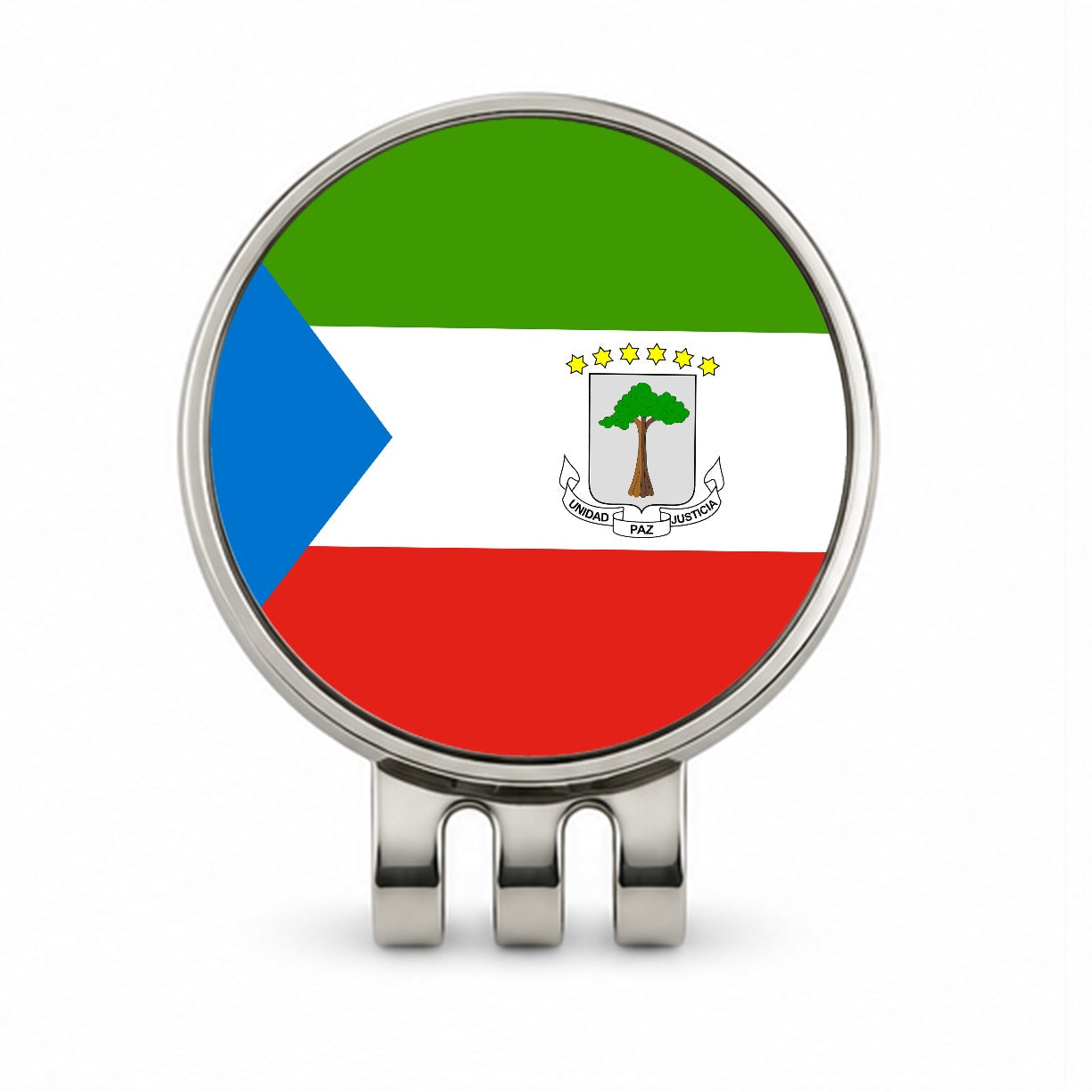 Equatorial Guinea Country Flag Golf Hat Clip with Ball Marker