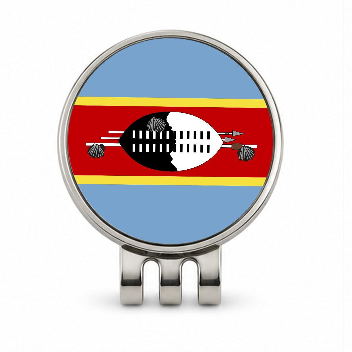 Eswatini Country Flag Golf Hat Clip with Ball Marker