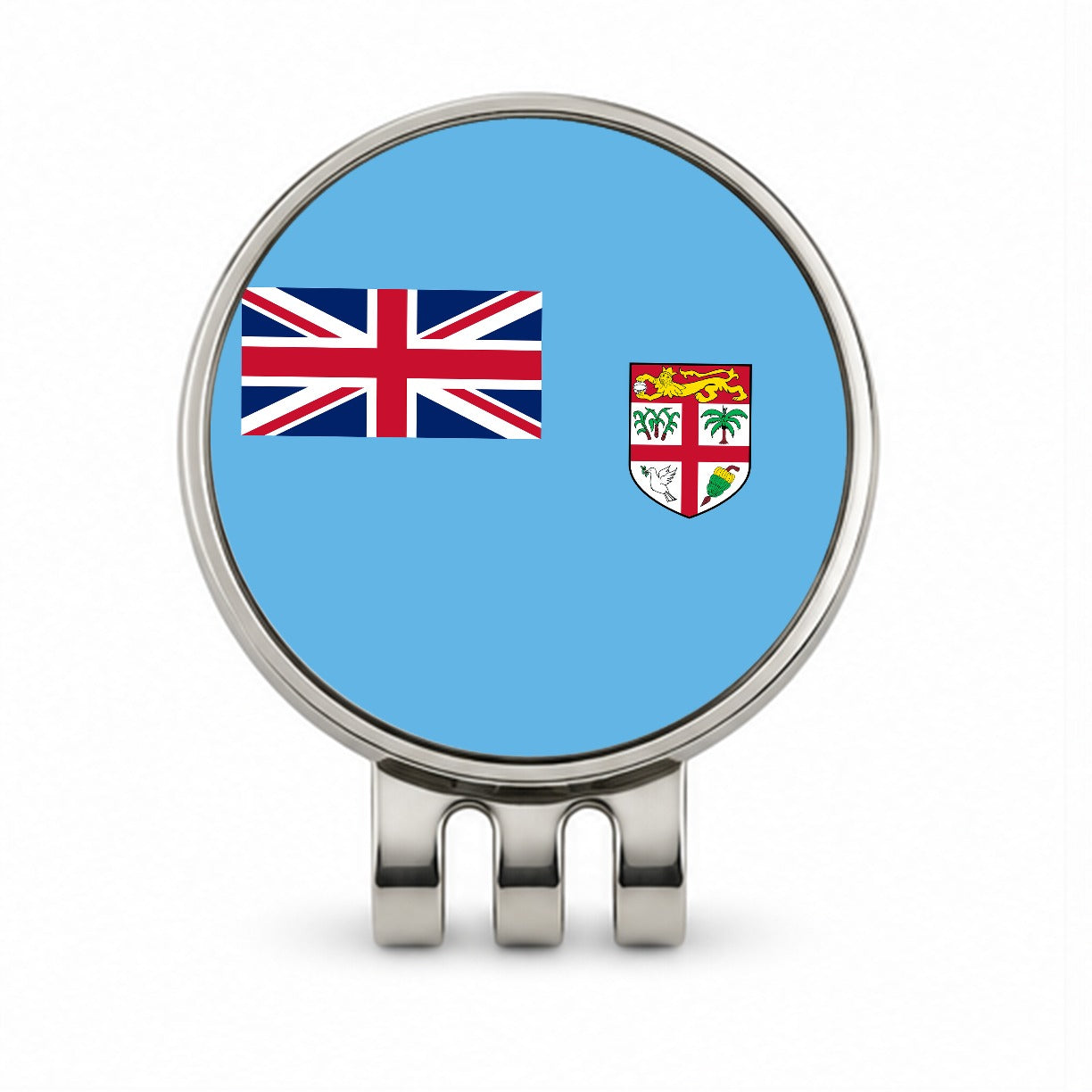 Fiji Country Flag Golf Hat Clip with Ball Marker