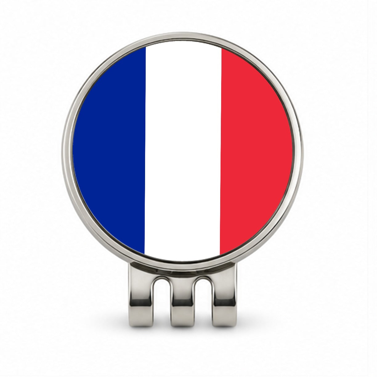 France Country Flag Golf Hat Clip with Ball Marker