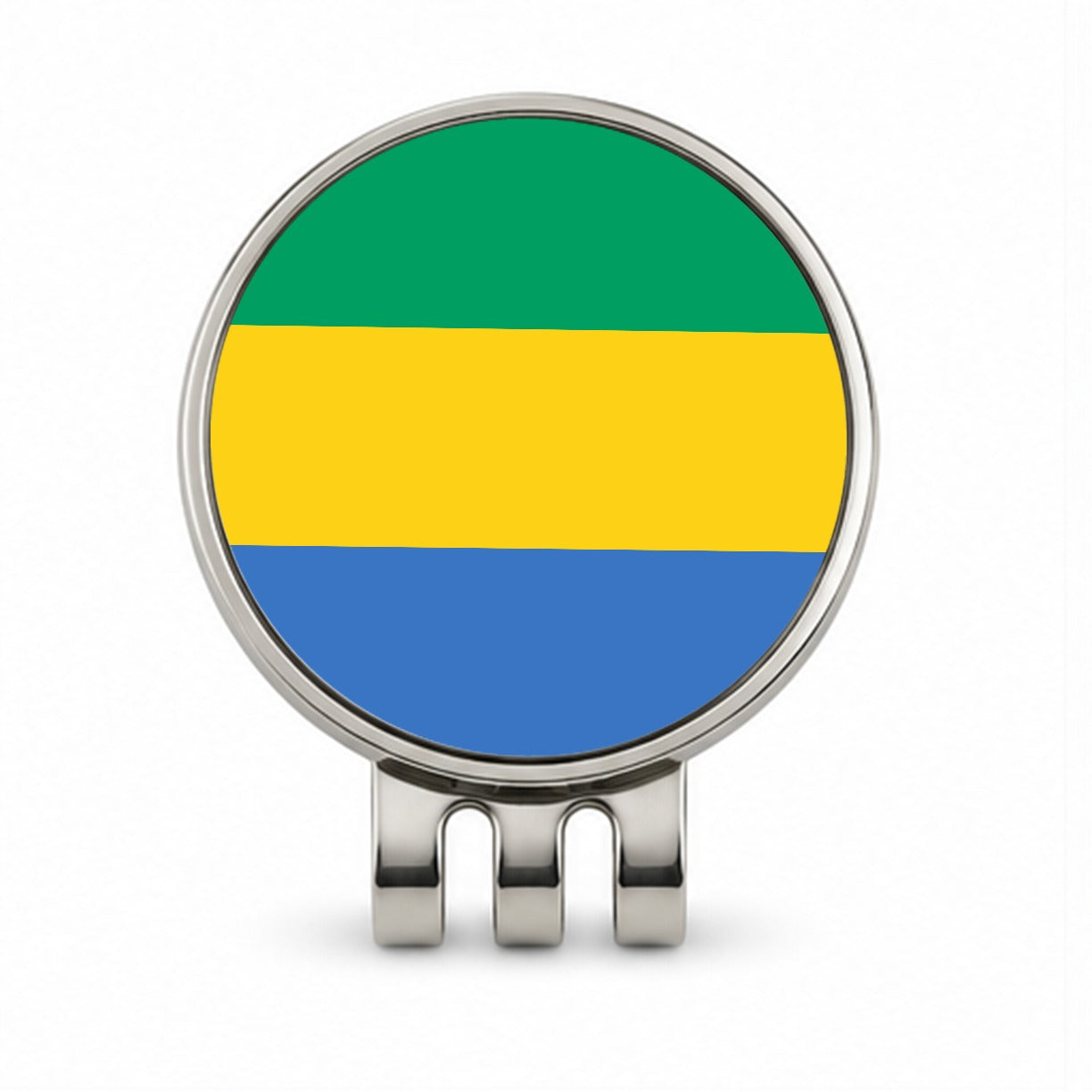 Gabon Country Flag Golf Hat Clip with Ball Marker