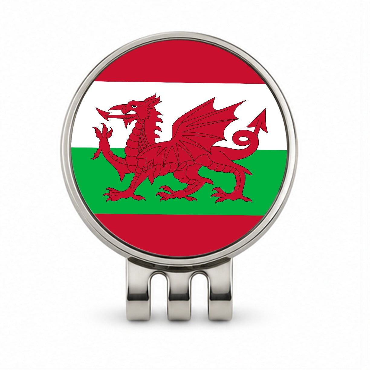 Great Britain Wales Country Flag Golf Hat Clip with Ball Marker