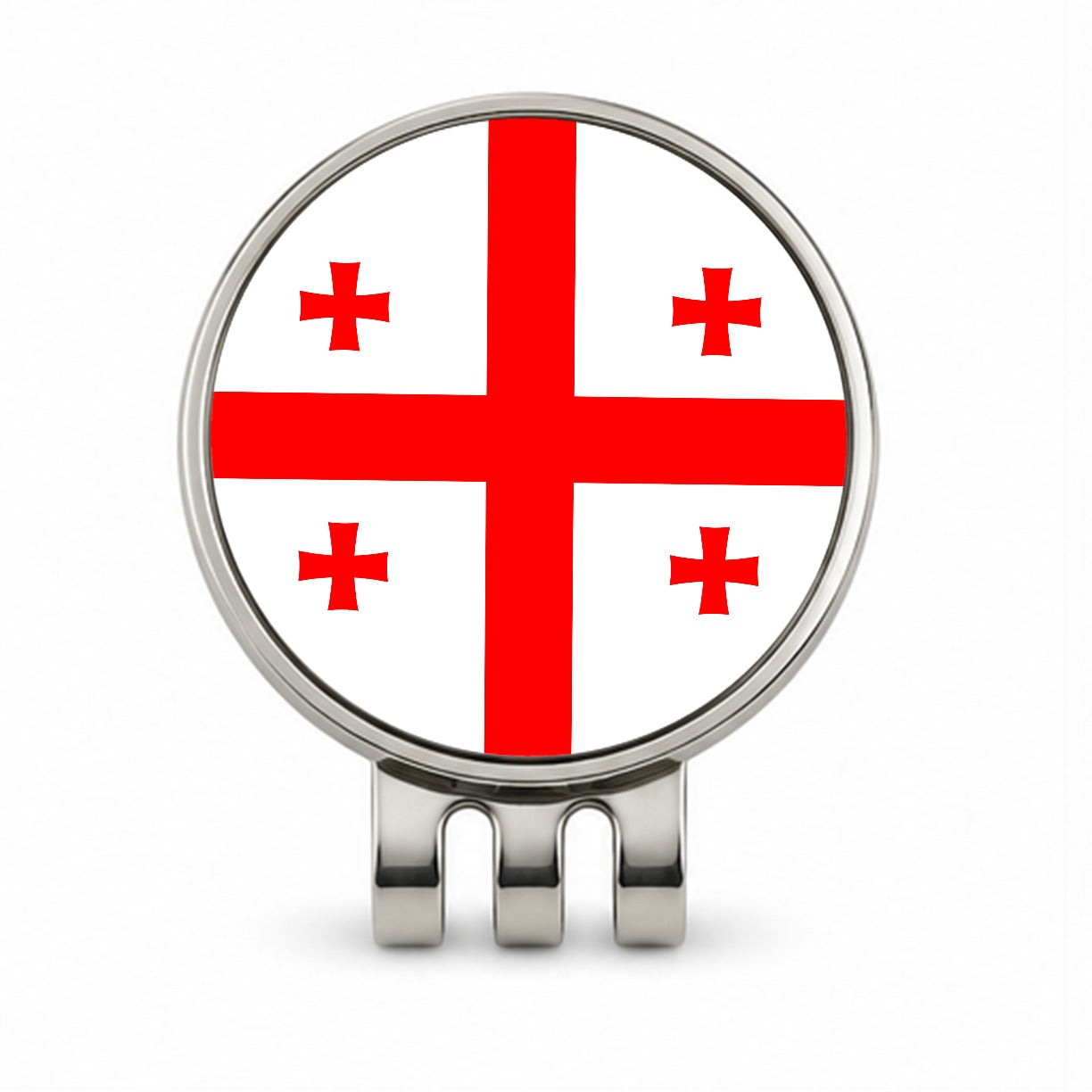 Georgia Country Flag Golf Hat Clip with Ball Marker