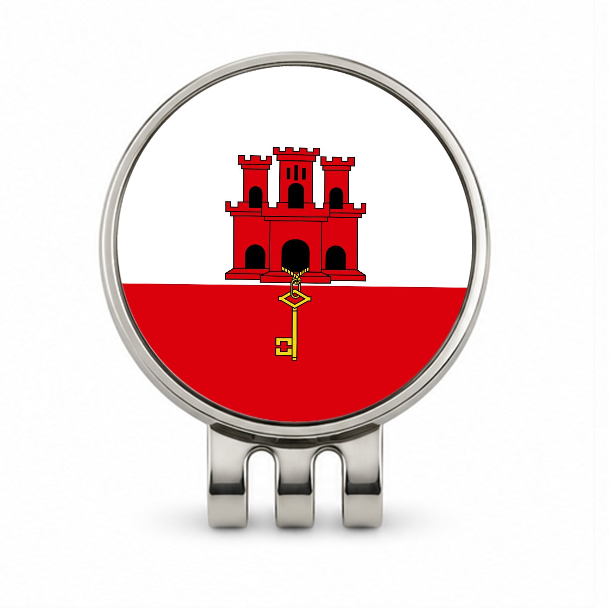 Gibraltar Country Flag Golf Hat Clip with Ball Marker