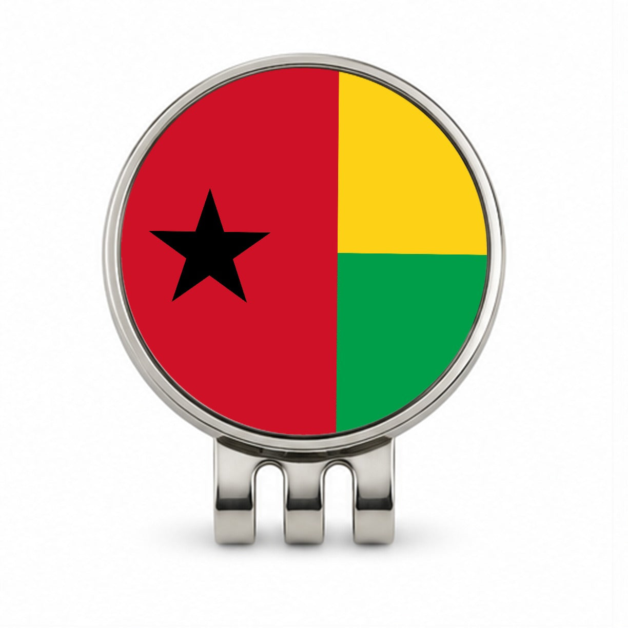 Guinea-Bissau Country Flag Golf Hat Clip with Ball Marker