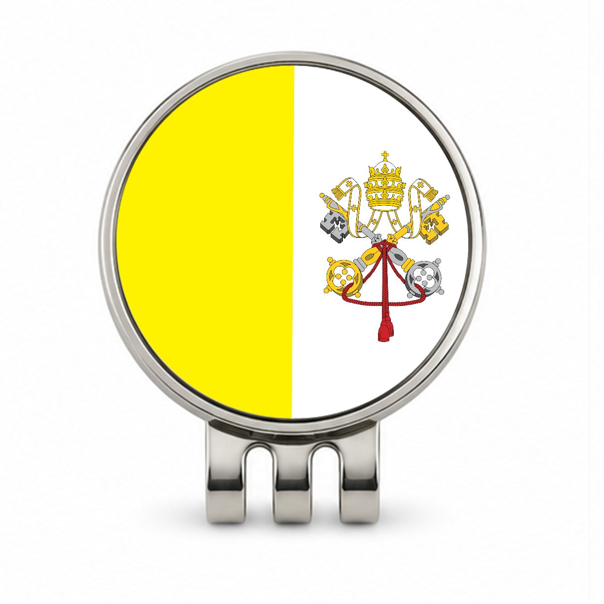 Holy See Country Flag Golf Hat Clip with Ball Marker