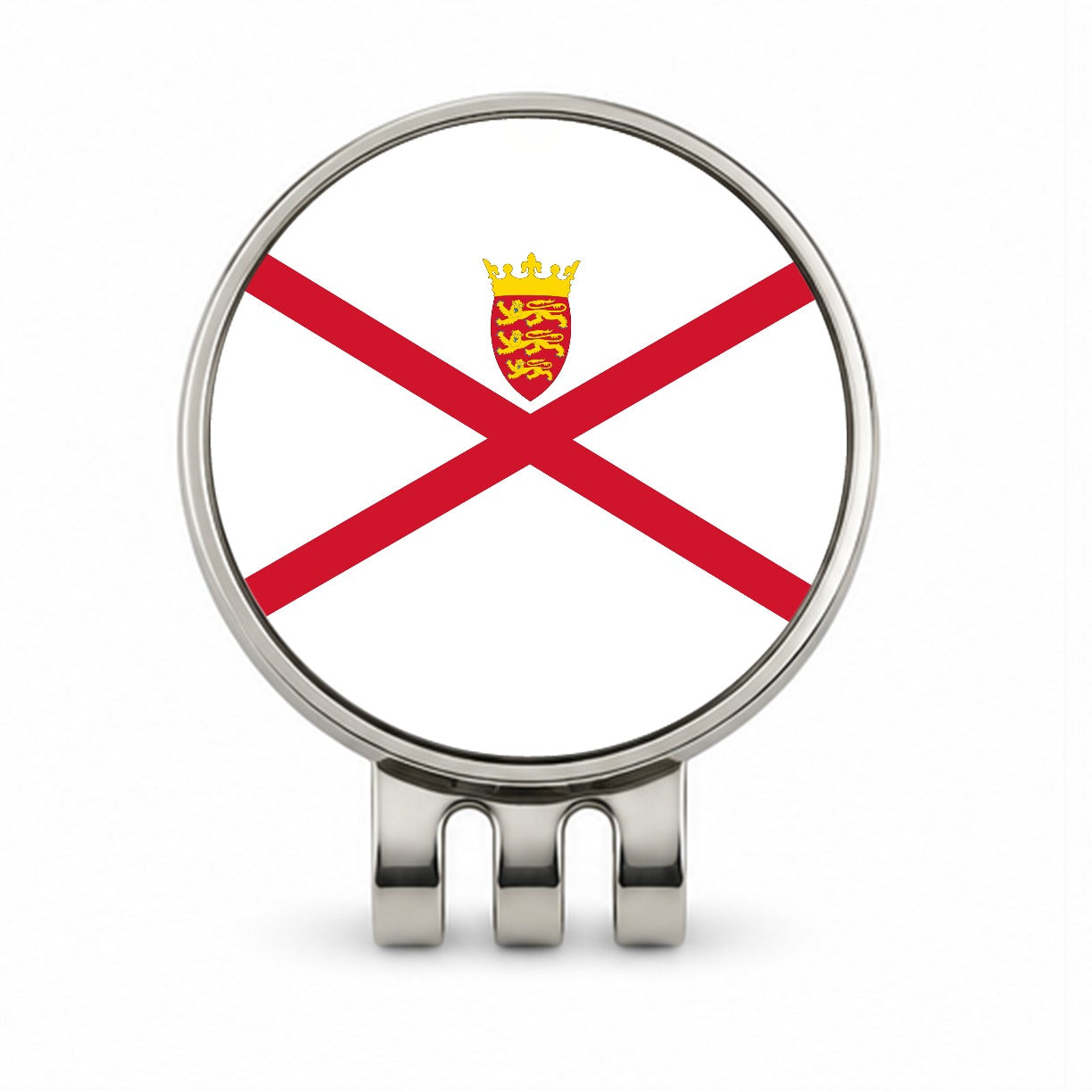 Jersey Country Flag Golf Hat Clip with Ball Marker