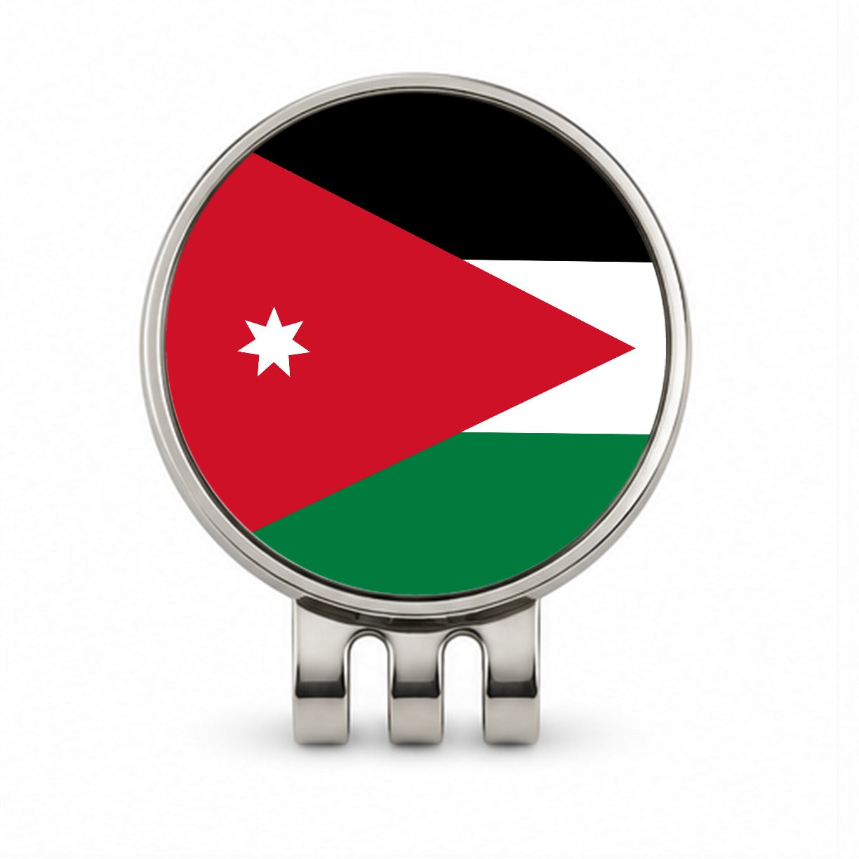 Jordan Country Flag Golf Hat Clip with Ball Marker