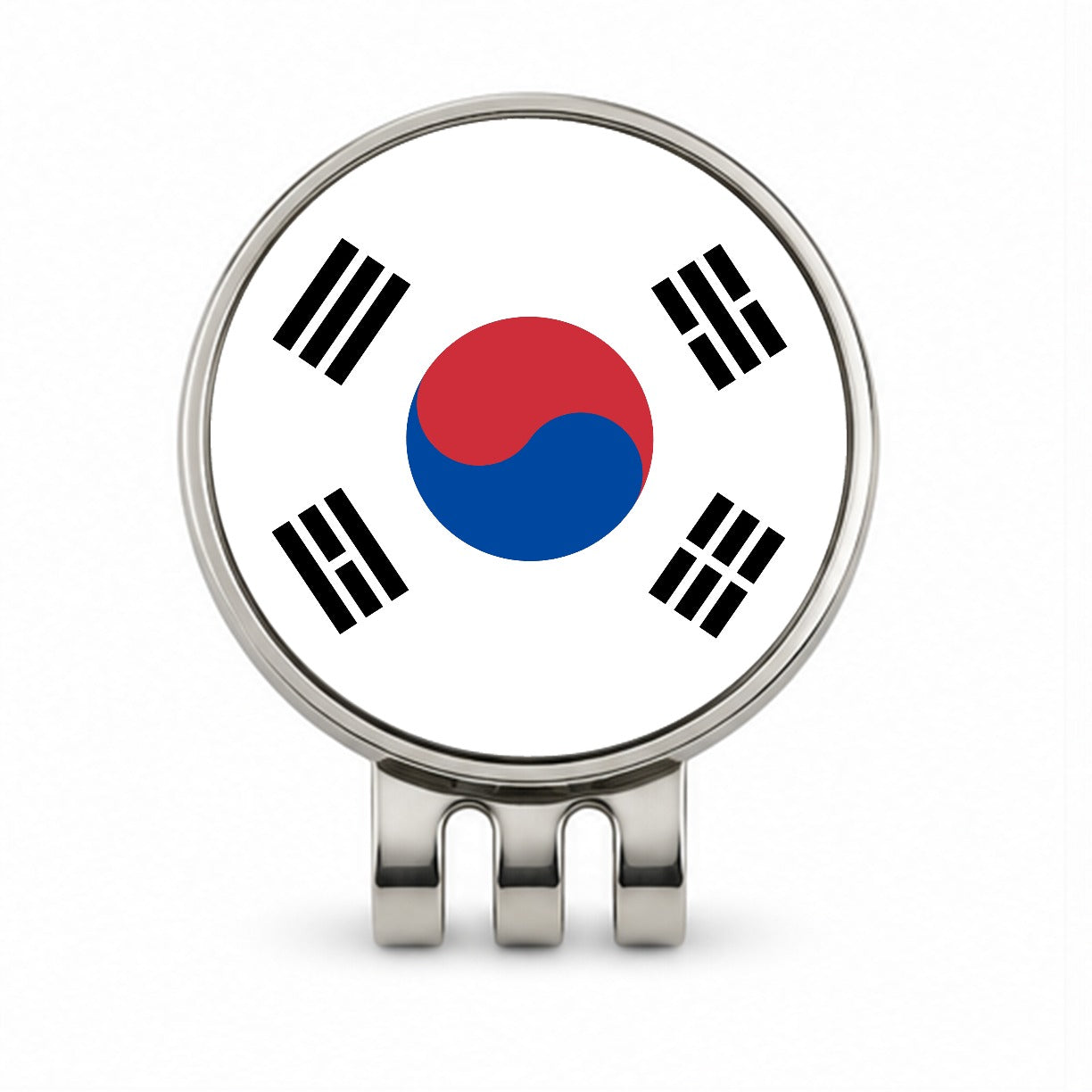 Korea (the Republic of) Country Flag Golf Hat Clip with Ball Marker