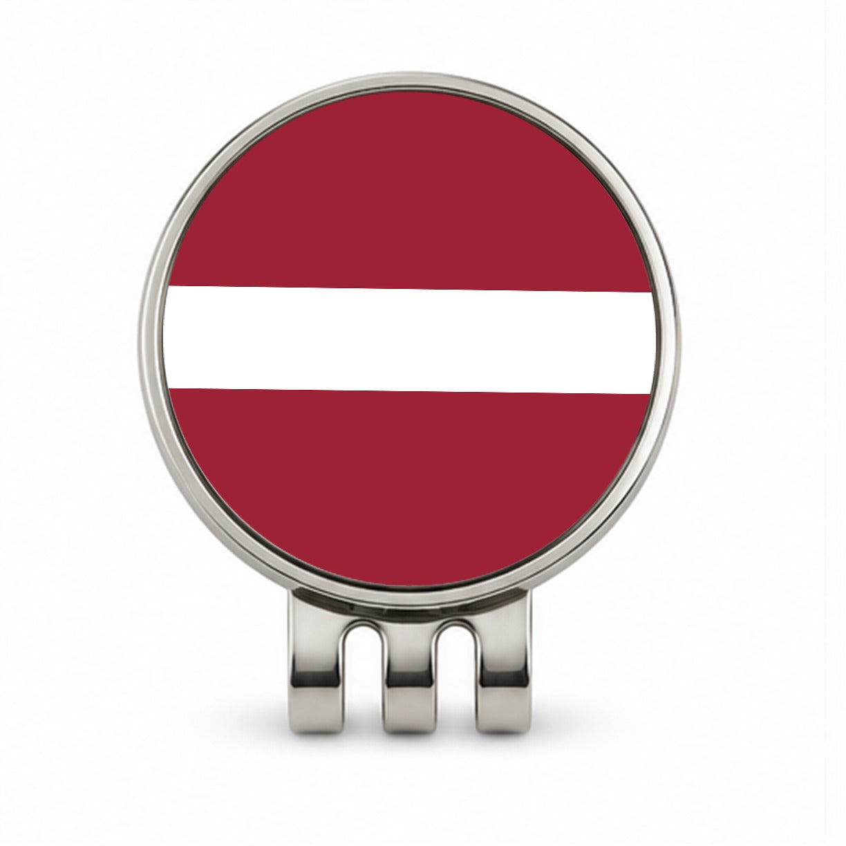Latvia Country Flag Golf Hat Clip with Ball Marker