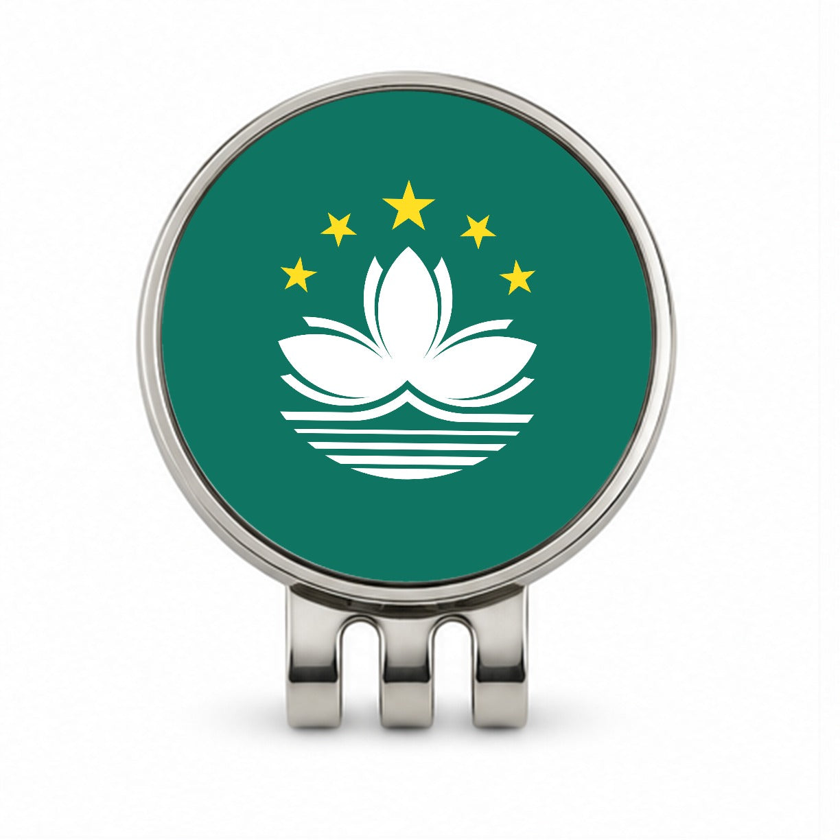 Macao Country Flag Golf Hat Clip with Ball Marker