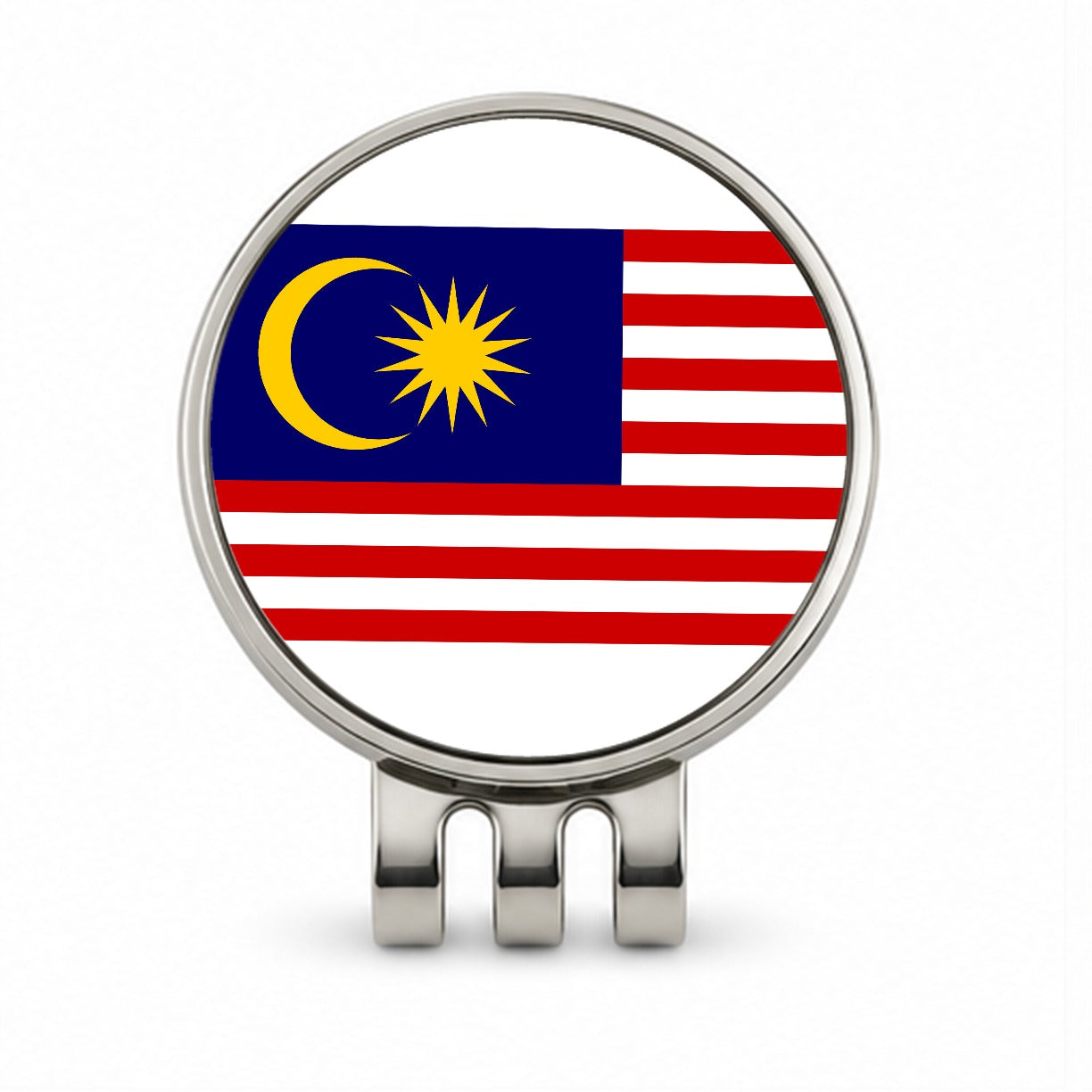 Malaysia Country Flag Golf Hat Clip with Ball Marker