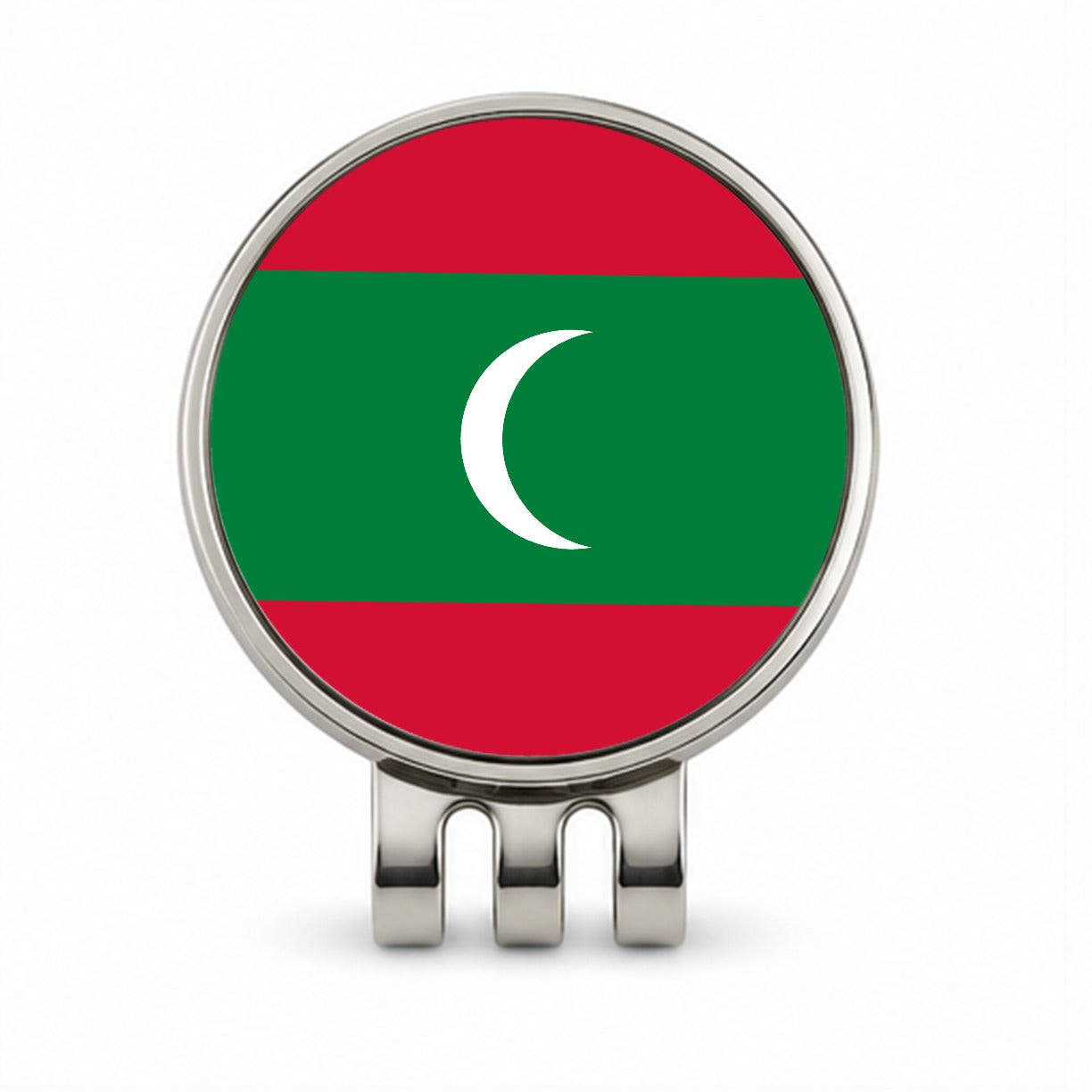 Maldives Country Flag Golf Hat Clip with Ball Marker