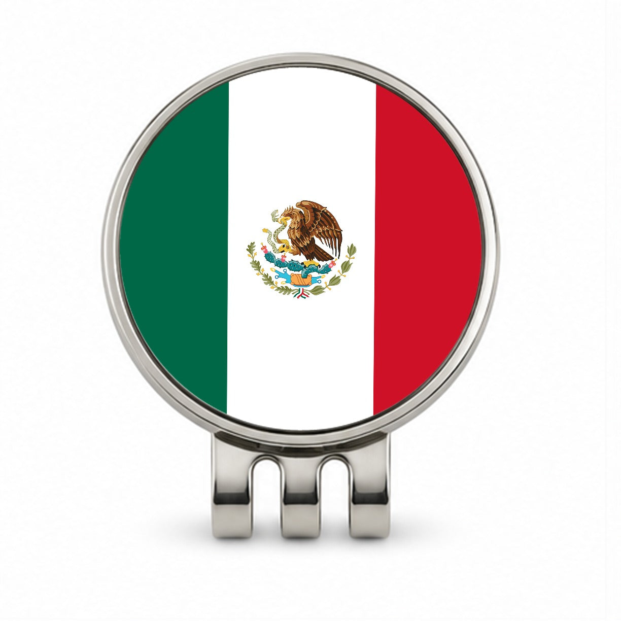 Mexico Country Flag Golf Hat Clip with Ball Marker