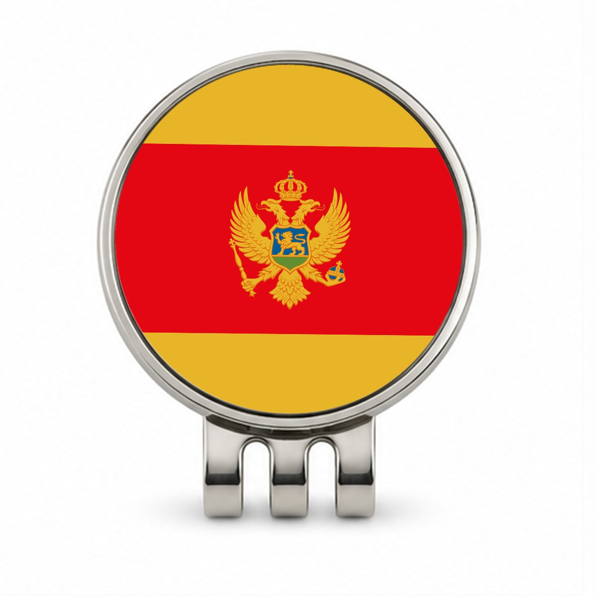Montenegro Country Flag Golf Hat Clip with Ball Marker