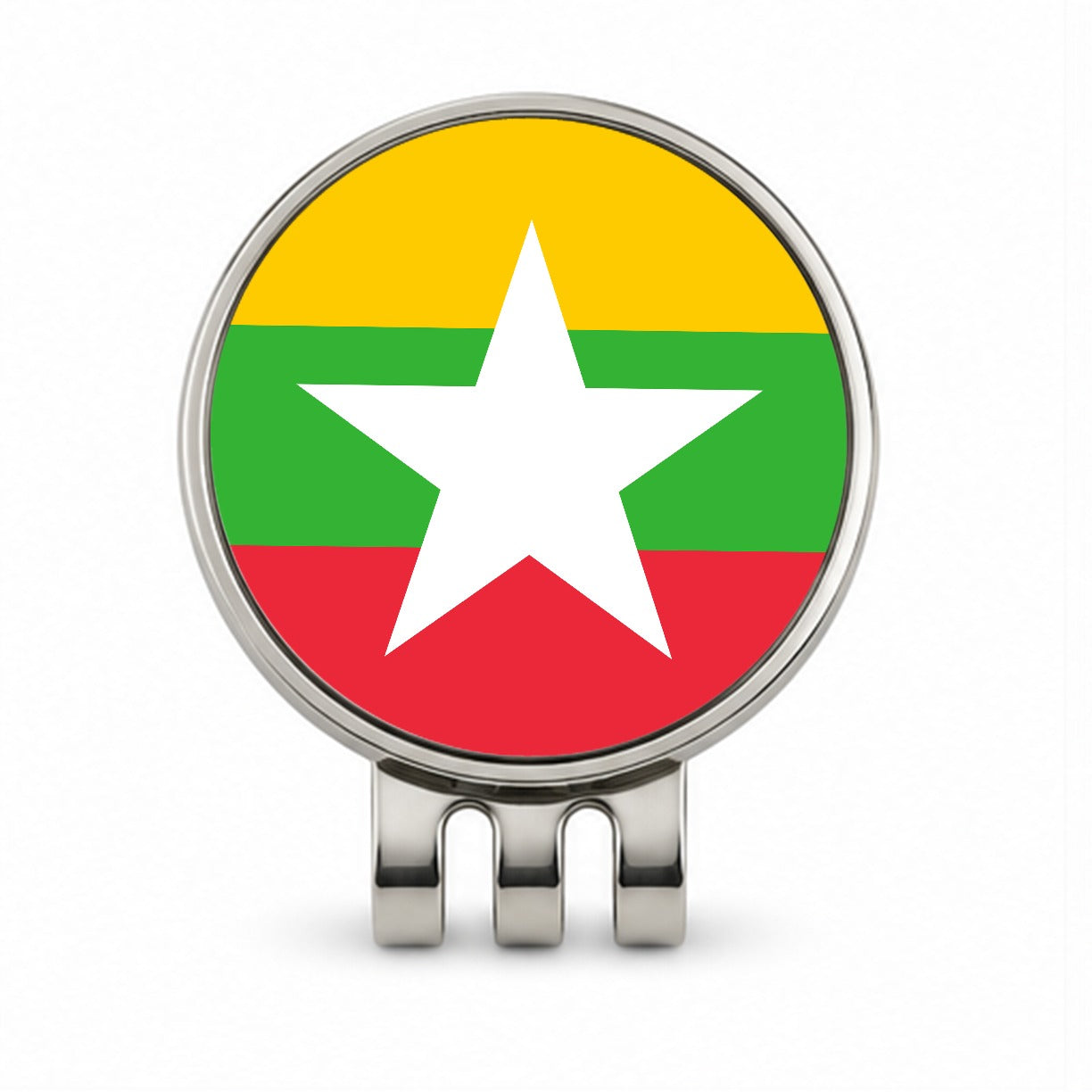 Myanmar Country Flag Golf Hat Clip with Ball Marker