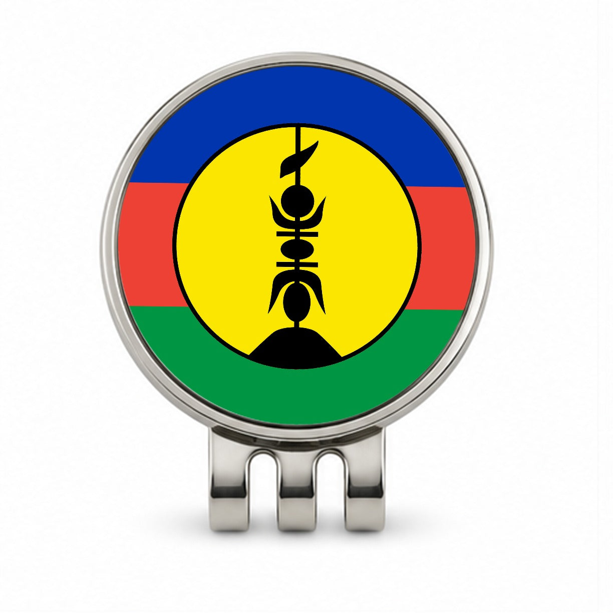 New Caledonia Country Flag Golf Hat Clip with Ball Marker