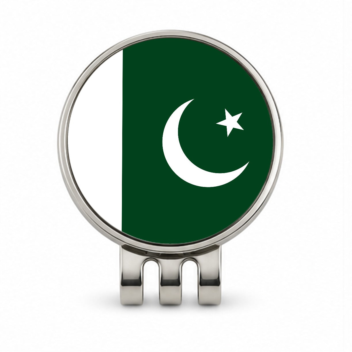 Pakistan Country Flag Golf Hat Clip with Ball Marker
