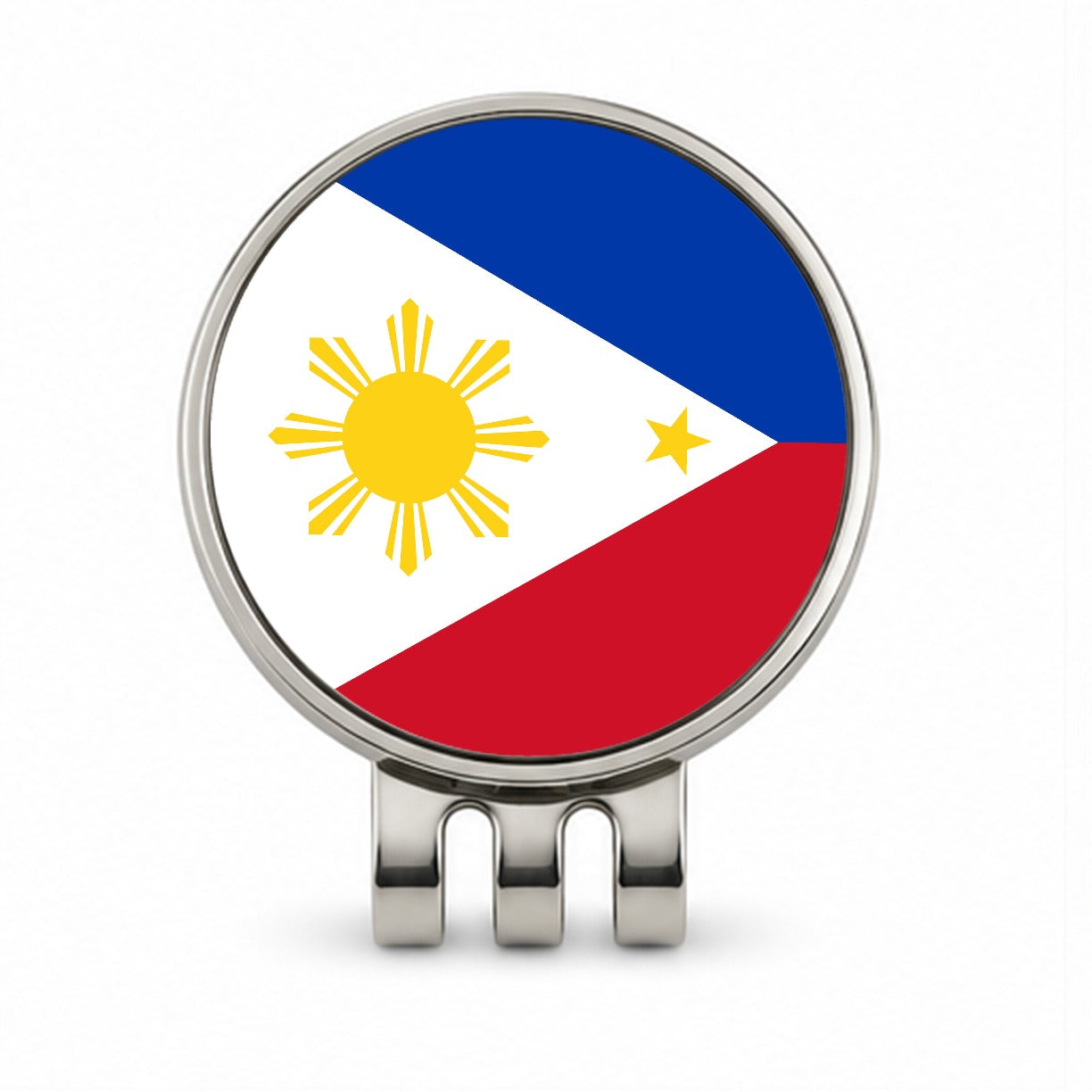 Philippines Country Flag Golf Hat Clip with Ball Marker