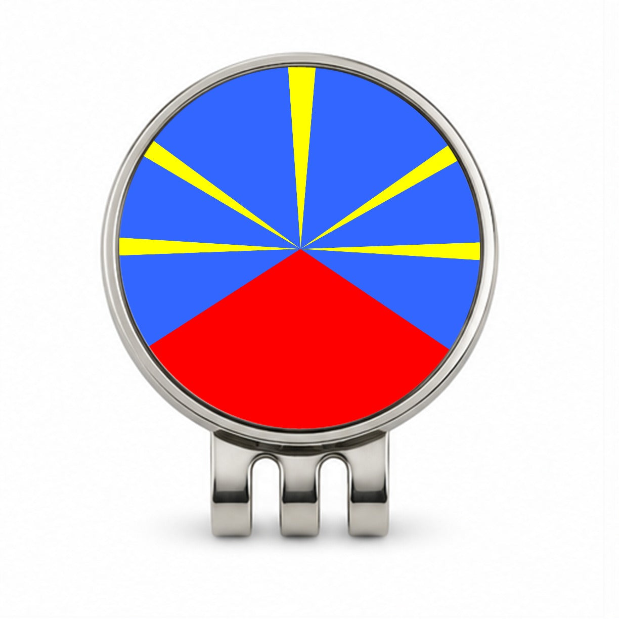 Réunion Country Flag Golf Hat Clip with Ball Marker