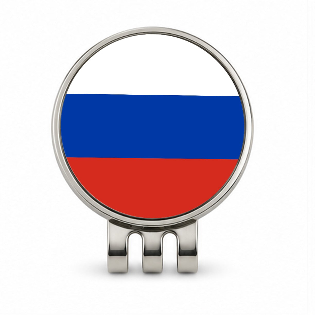 Russian Federation Country Flag Golf Hat Clip with Ball Marker