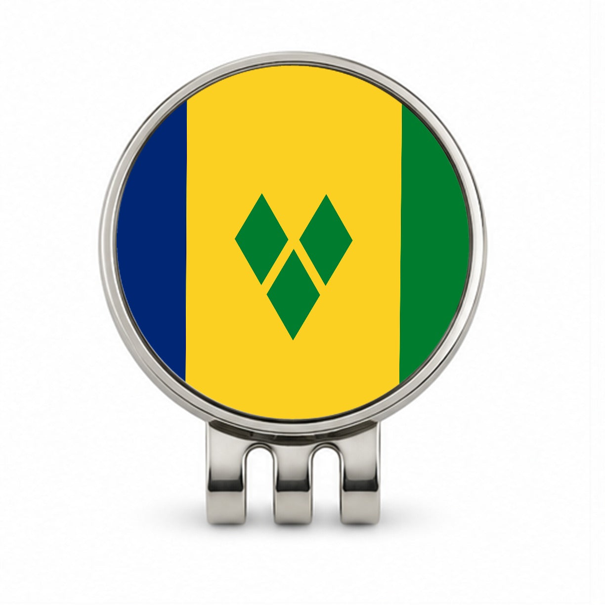 Saint Vincent and the Grenadines Country Flag Golf Hat Clip with Ball Marker