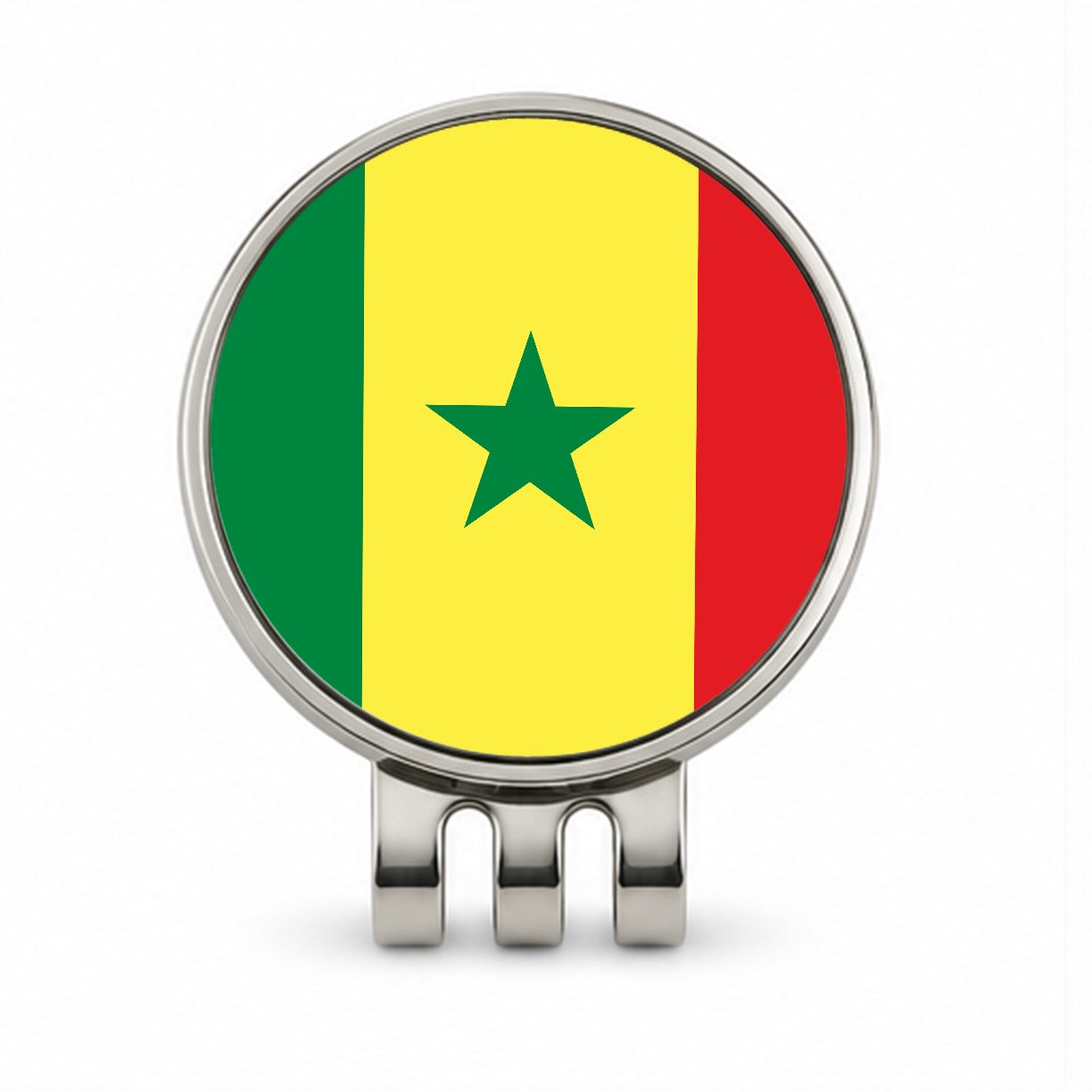 Senegal Country Flag Golf Hat Clip with Ball Marker