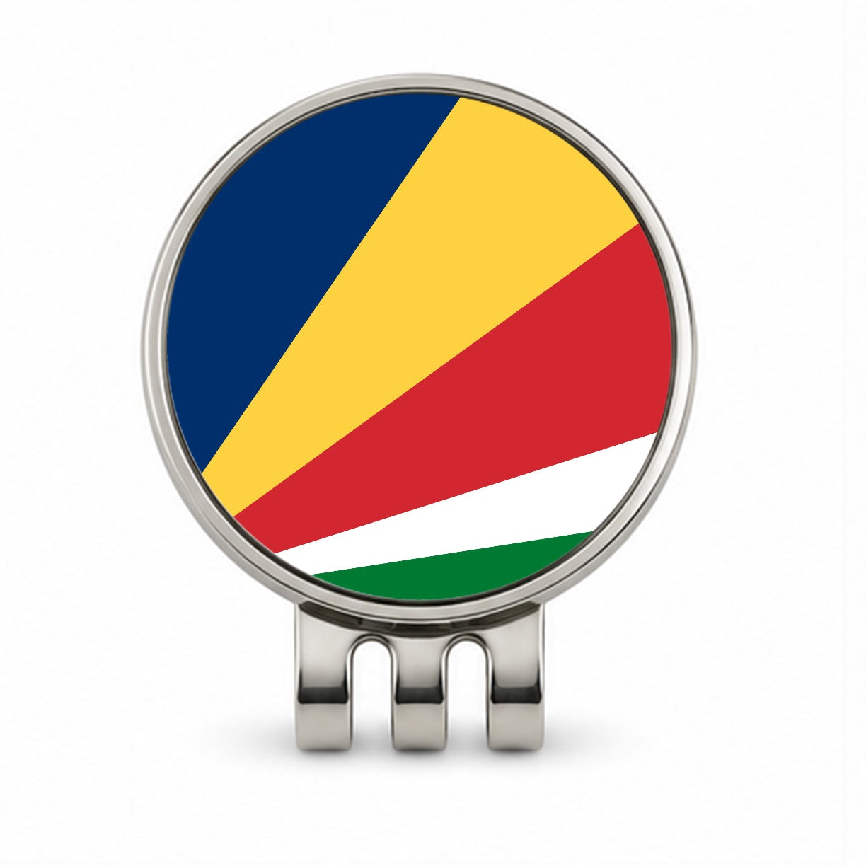 Seychelles Country Flag Golf Hat Clip with Ball Marker