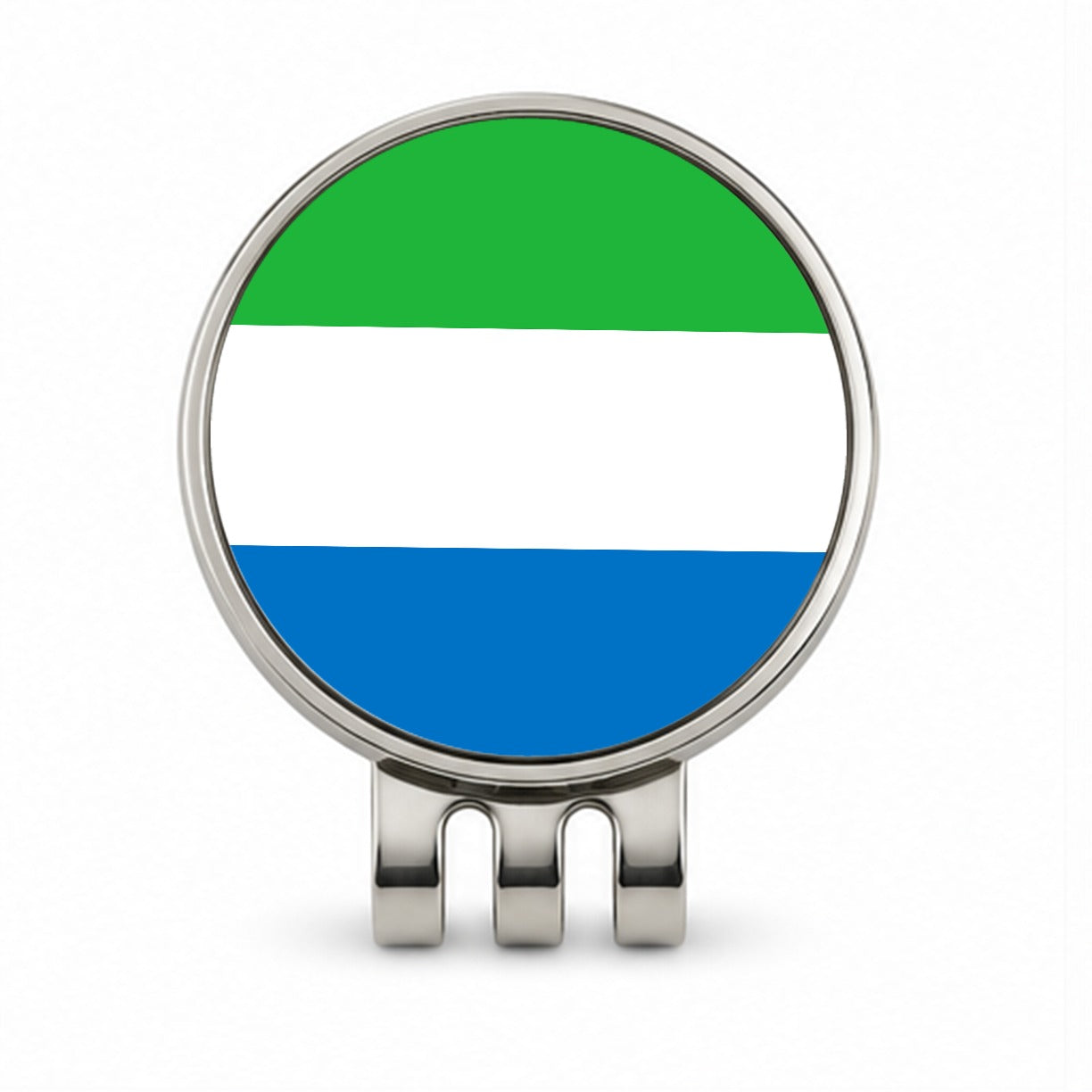 Sierra Leone Country Flag Golf Hat Clip with Ball Marker