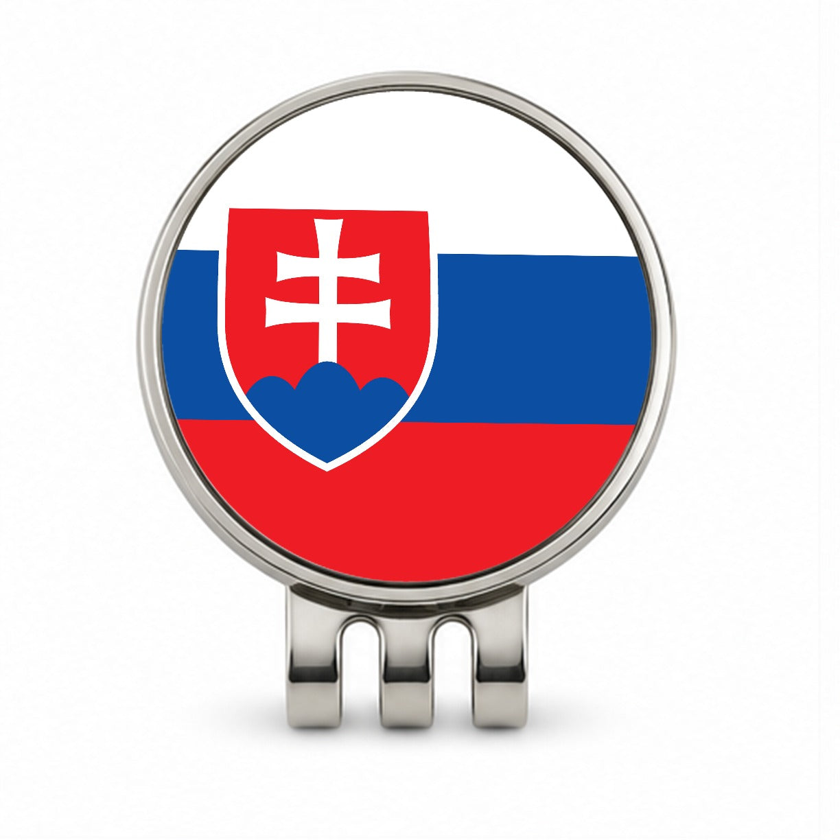 Slovakia Country Flag Golf Hat Clip with Ball Marker