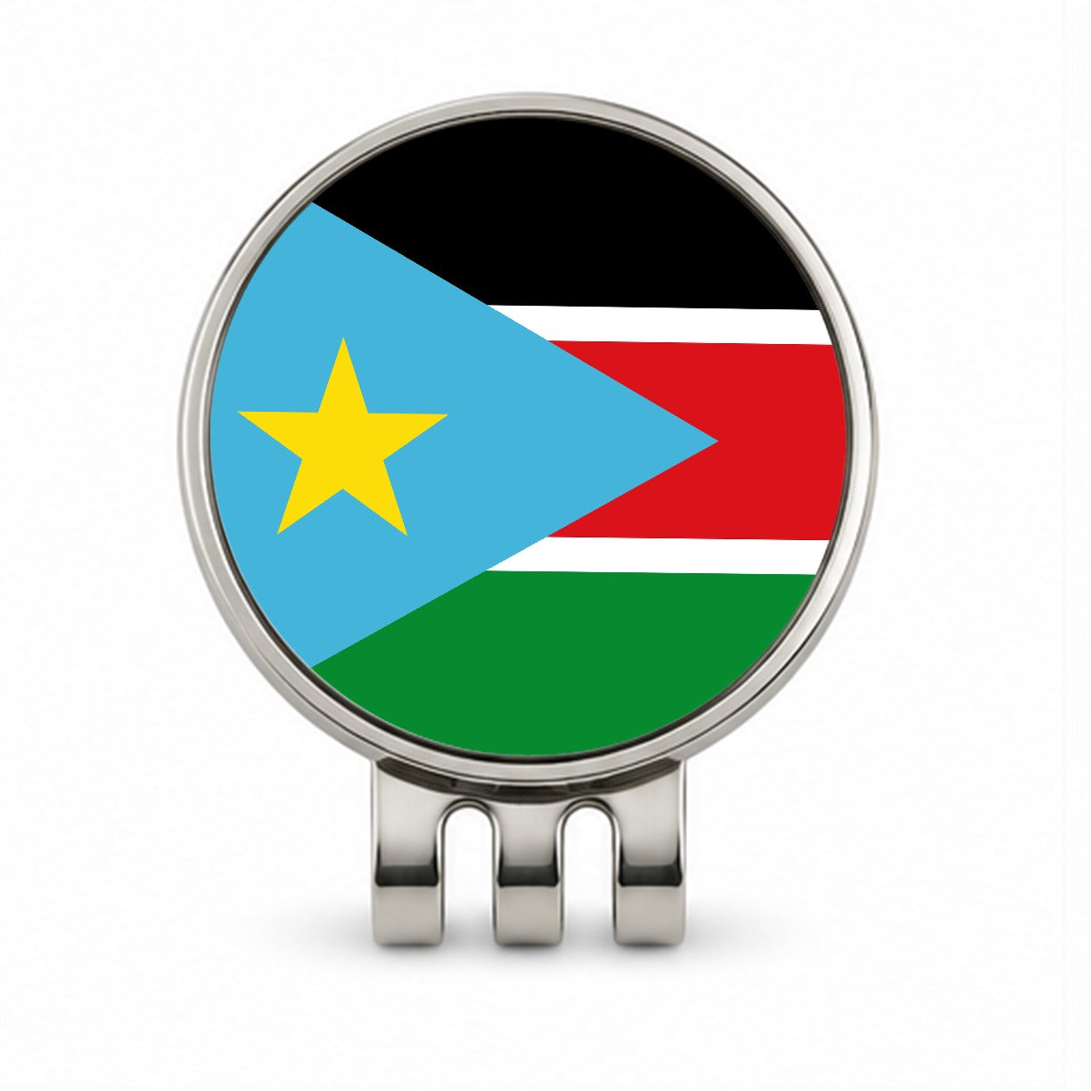 South Sudan Country Flag Golf Hat Clip with Ball Marker