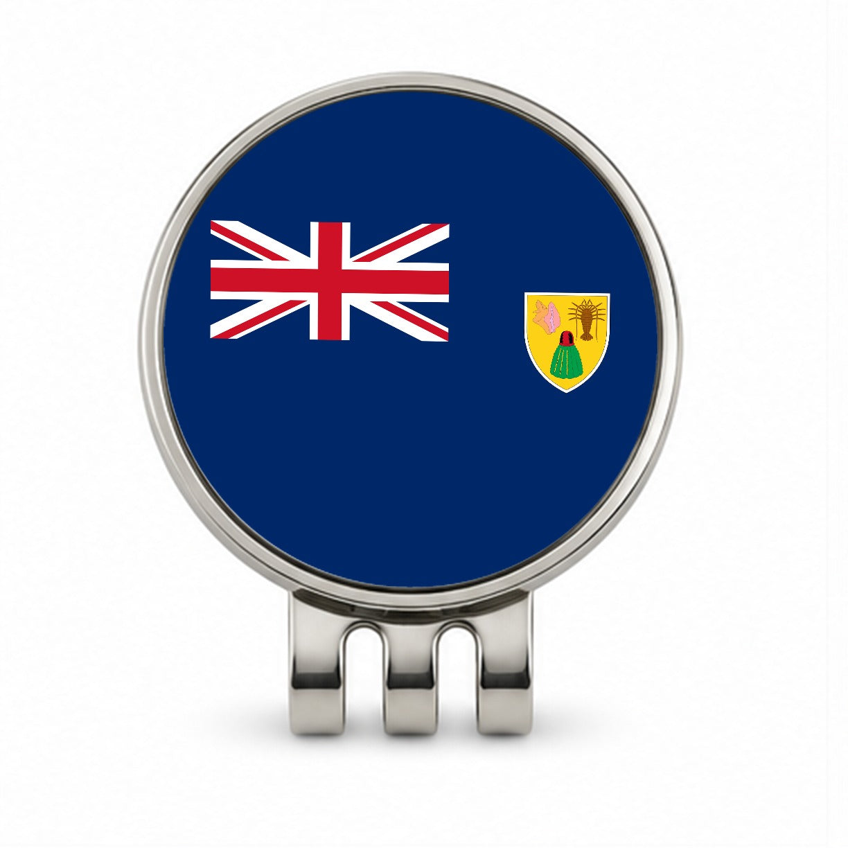 Turks and Caicos Islands Country Flag Golf Hat Clip with Ball Marker