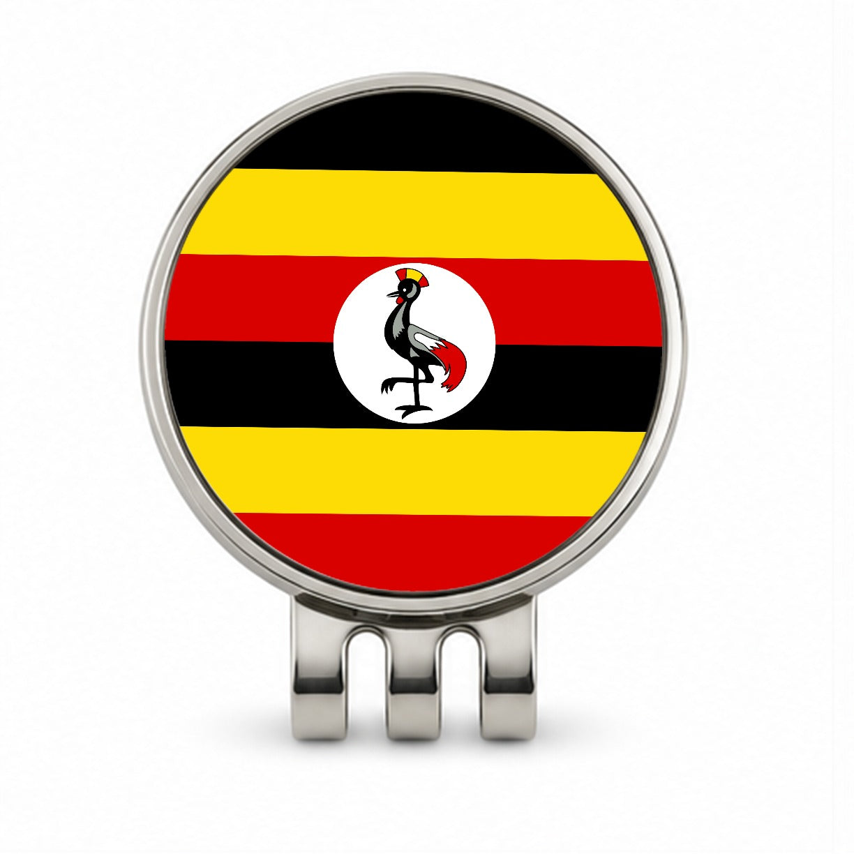 Uganda Country Flag Golf Hat Clip with Ball Marker