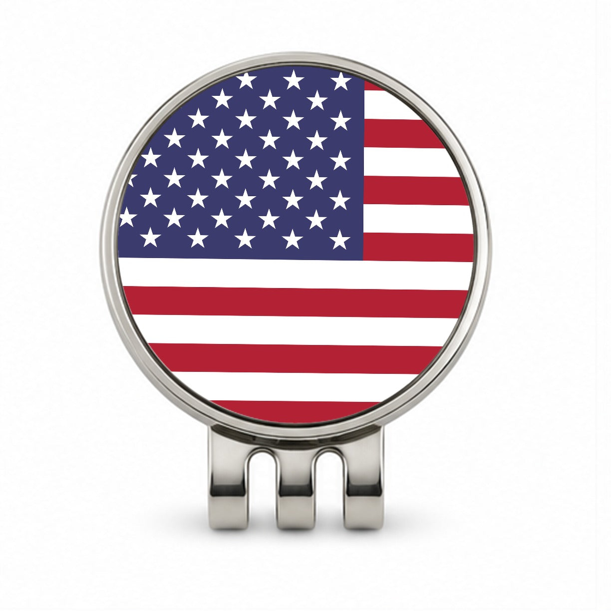 United States of America Country Flag Golf Hat Clip with Ball Marker