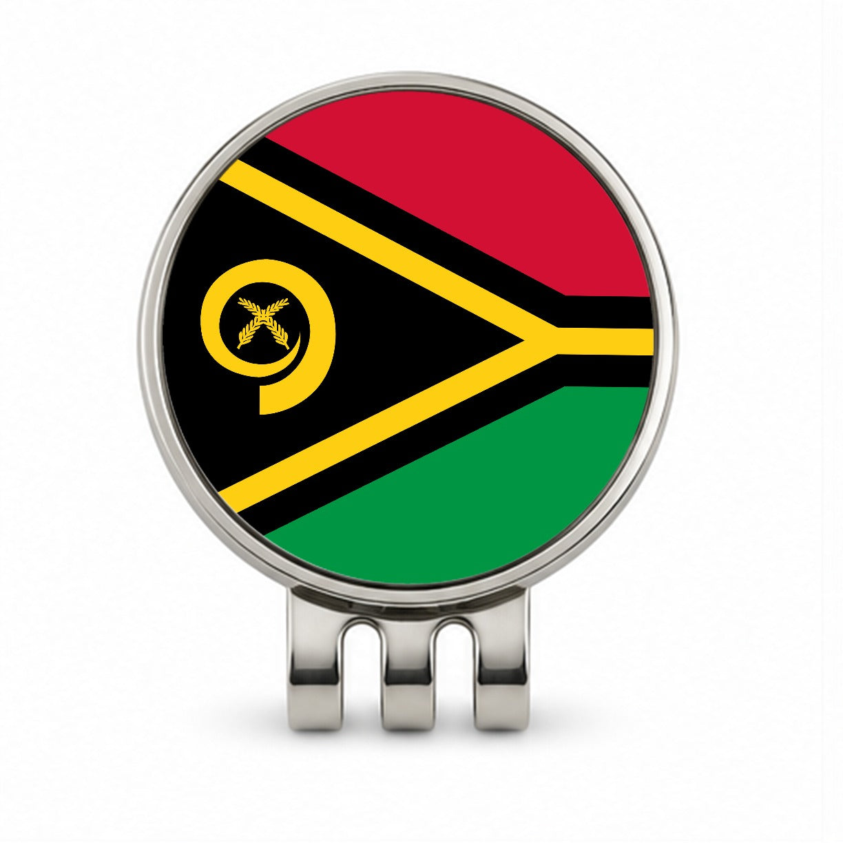 Vanuatu Country Flag Golf Hat Clip with Ball Marker