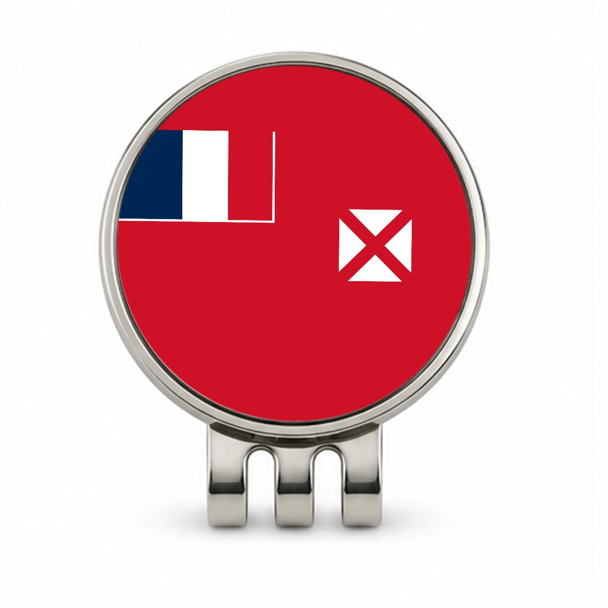 Wallis and Futuna Country Flag Golf Hat Clip with Ball Marker