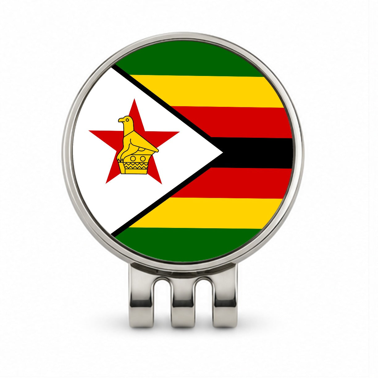 Zimbabwe Country Flag Golf Hat Clip with Ball Marker