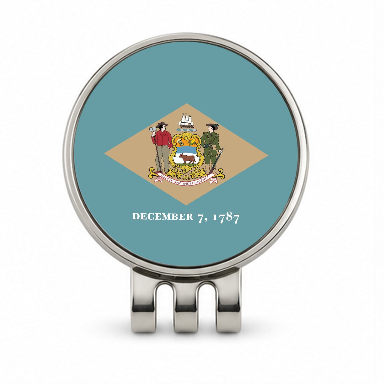Delaware DE State Flag Golf Hat Clip with Ball Marker