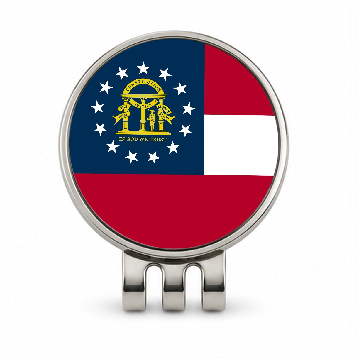 Georgia GA State Flag Golf Hat Clip with Ball Marker