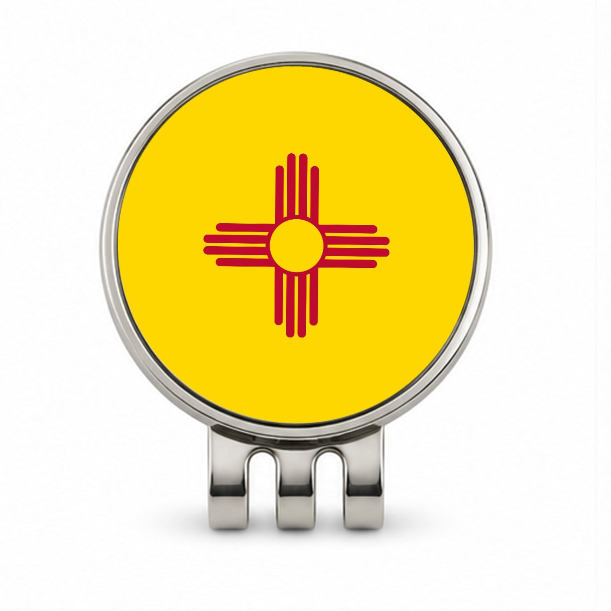 New Mexico NM State Flag Golf Hat Clip with Ball Marker