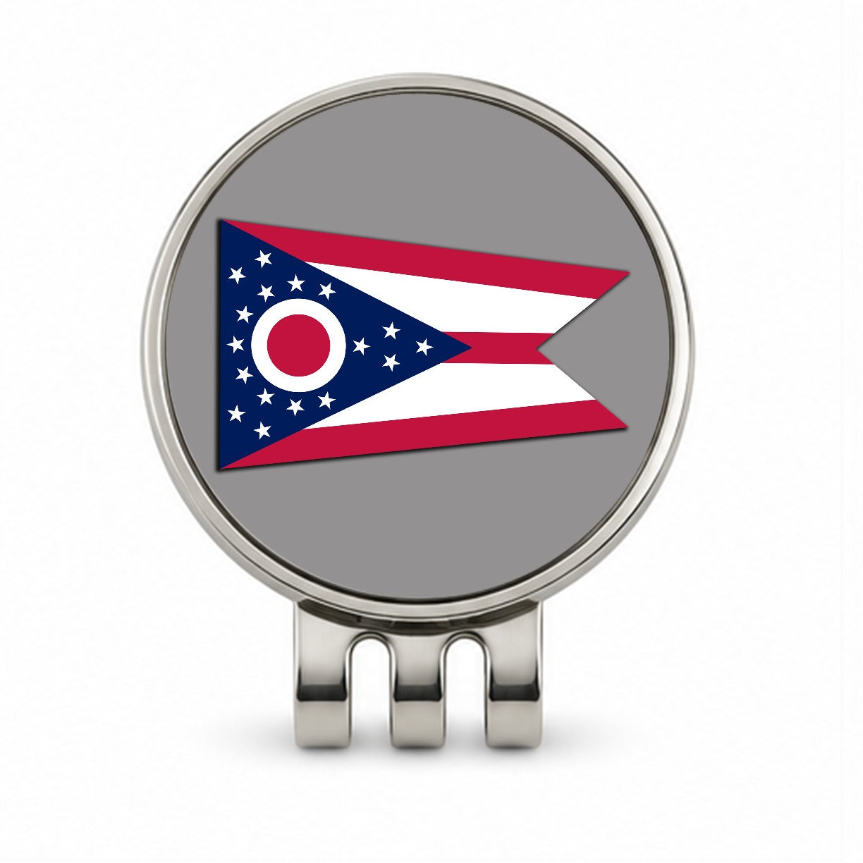Ohio OH State Flag Golf Hat Clip with Ball Marker