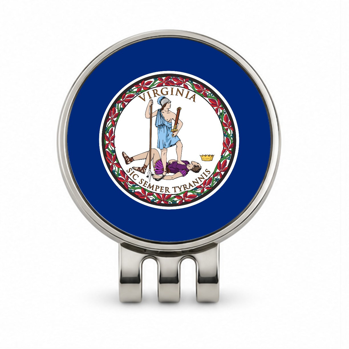 Virginia VA State Flag Golf Hat Clip with Ball Marker