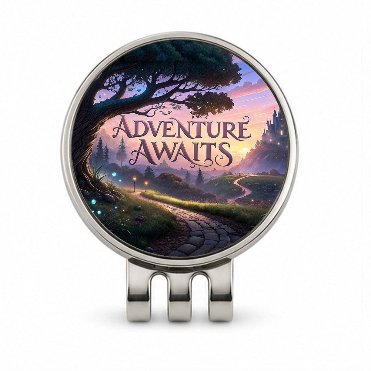 Adventure Awaits Fantasy World Golf Hat Clip with Ball Marker