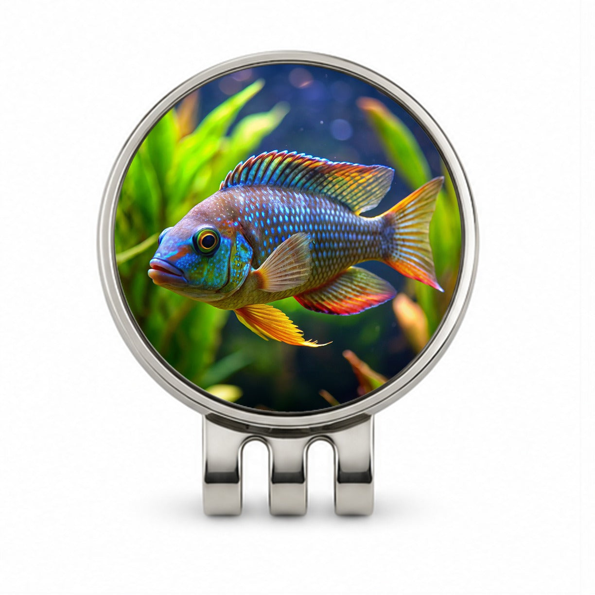 Cichlid Aquarium Fish Golf Hat Clip with Ball Marker
