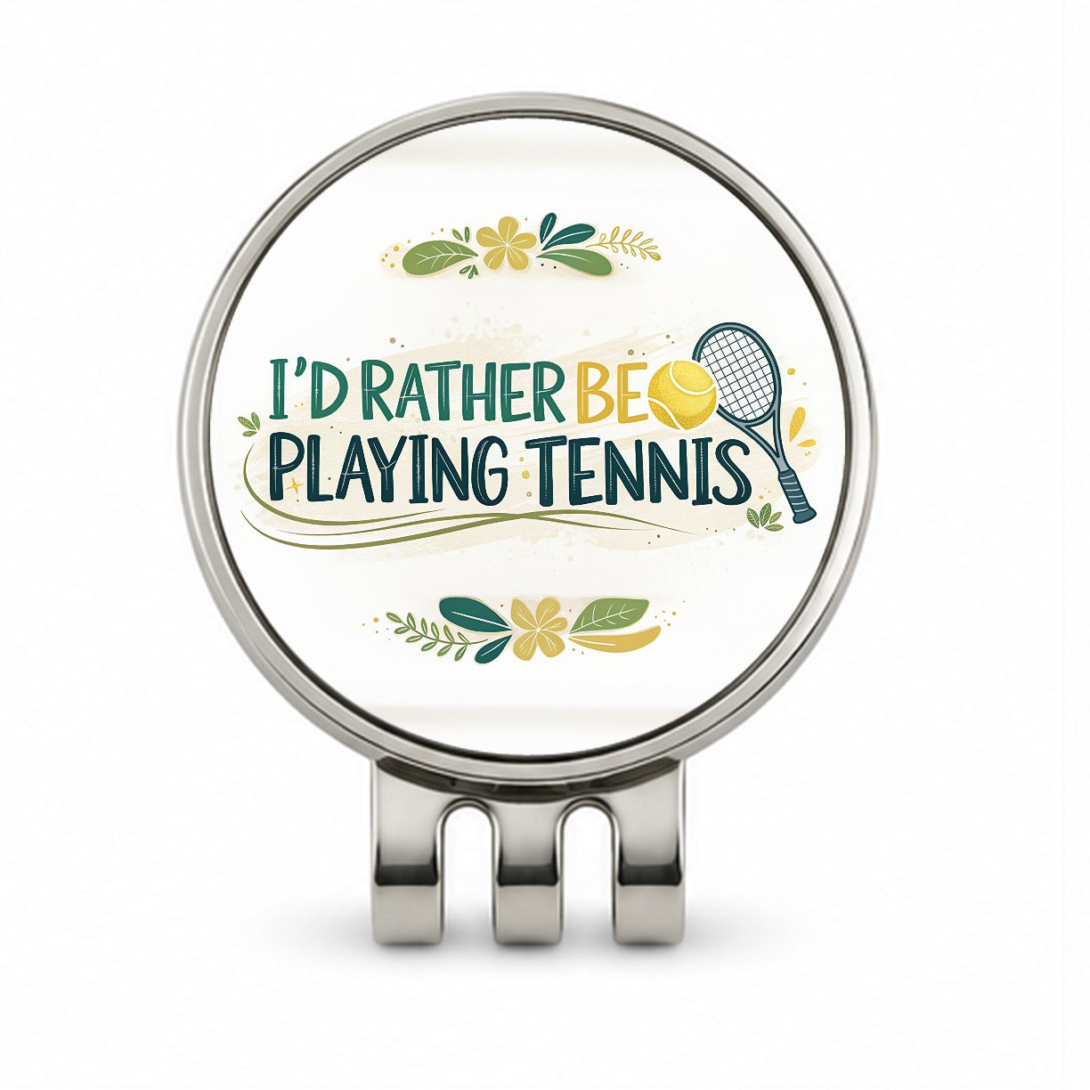 I'd Rather Be Playing Tennis Golf Hat Clip with Ball Marker