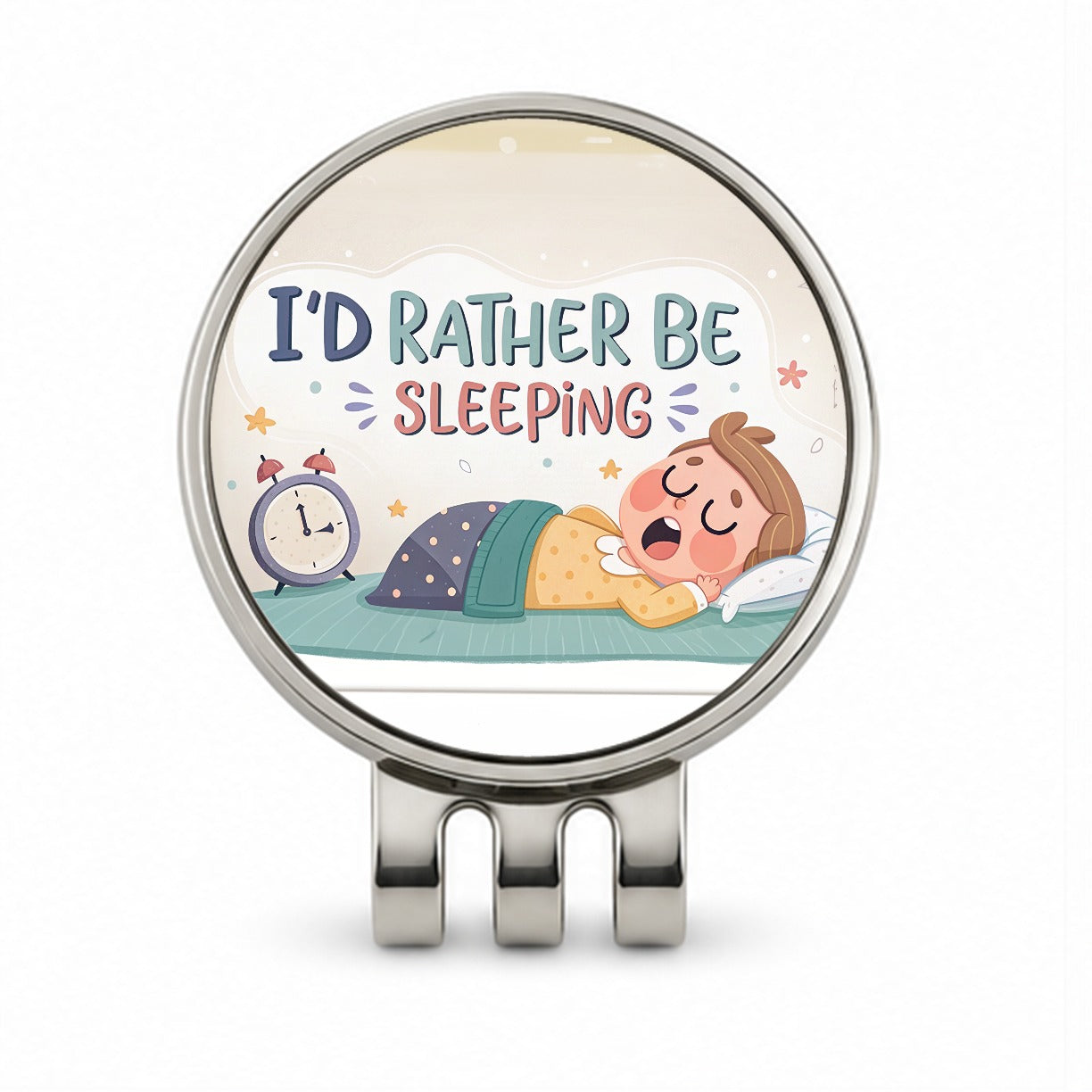 I'd Rather Be Sleeping Funny Golf Hat Clip with Ball Marker