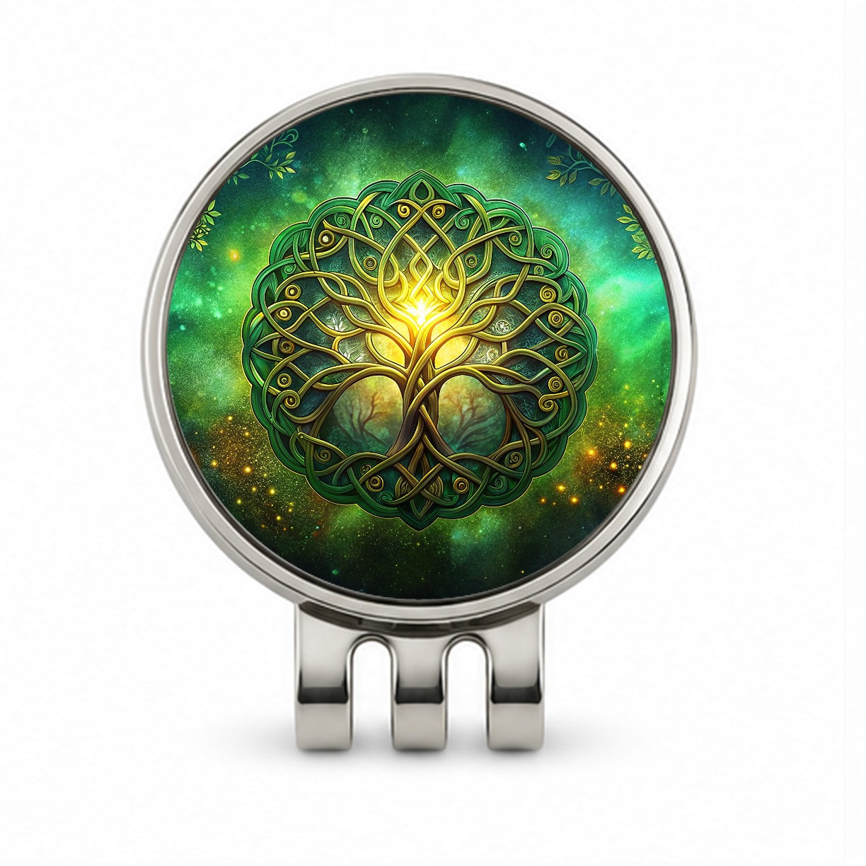 Irish Celtic Elegant Tree Of Life Golf Hat Clip with Ball Marker
