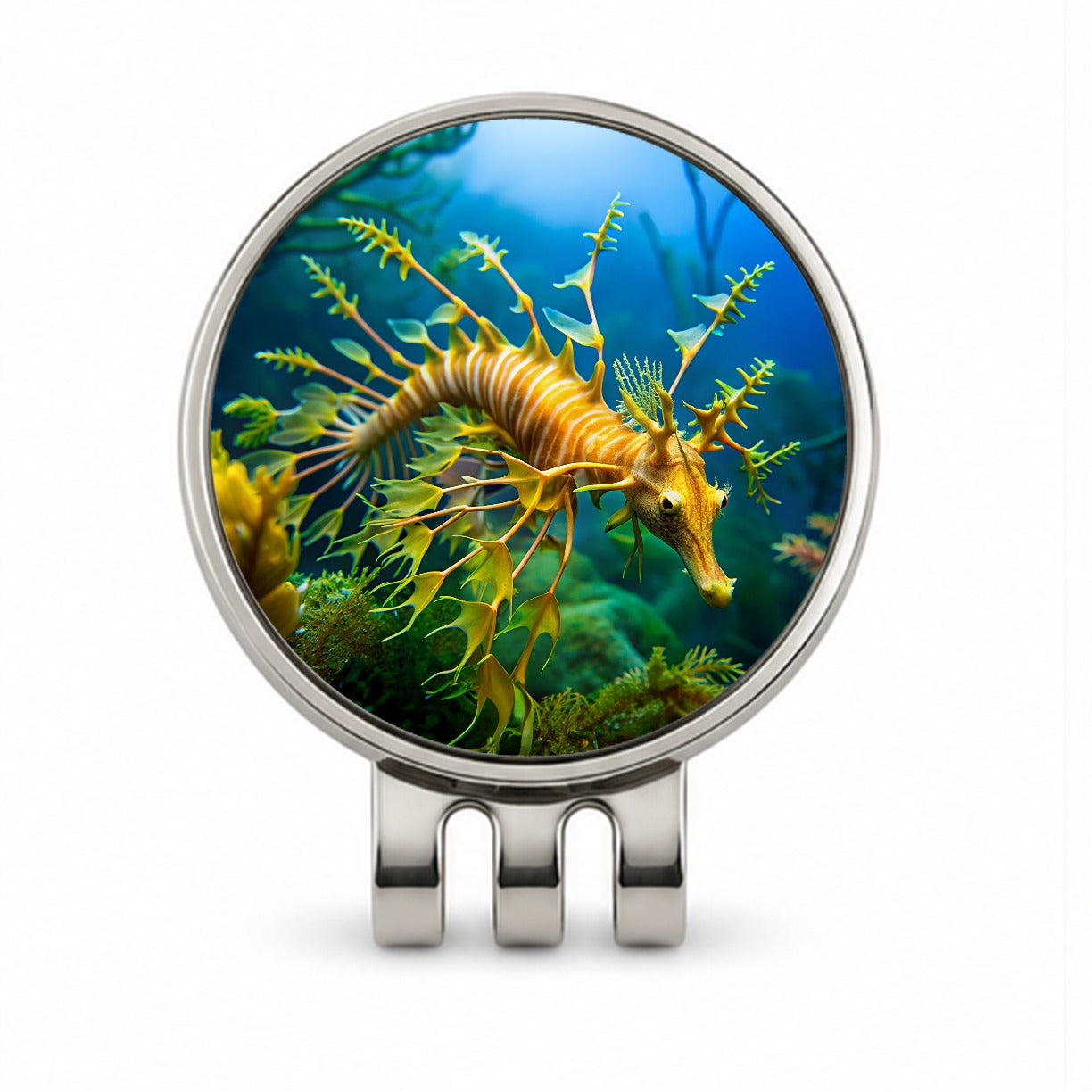 Leafy Seadragon Swimming Golf Hat Clip with Ball Marker