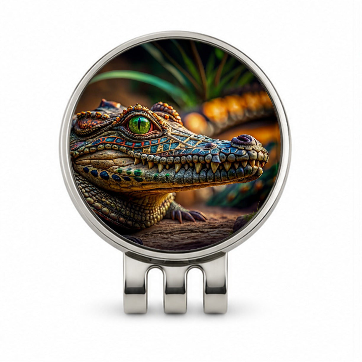Stylish Colorful Alligator Head Golf Hat Clip with Ball Marker