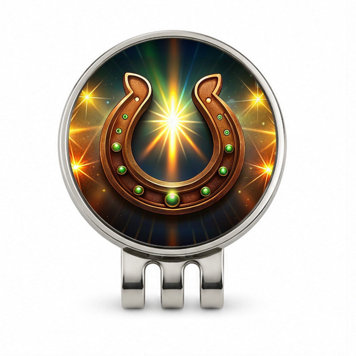 The Lucky Horseshoe Golf Hat Clip with Ball Marker